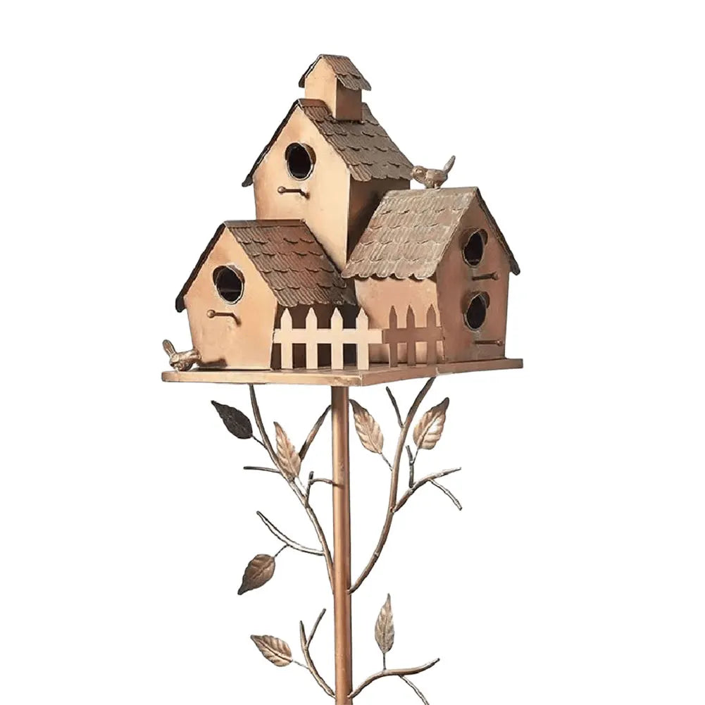Cozyra - Featherhaven Metalen Vogelhuisje met Paal Duurzame Tuindecoratie